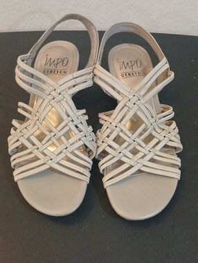 Impo Cream Woven Strappy Sandals